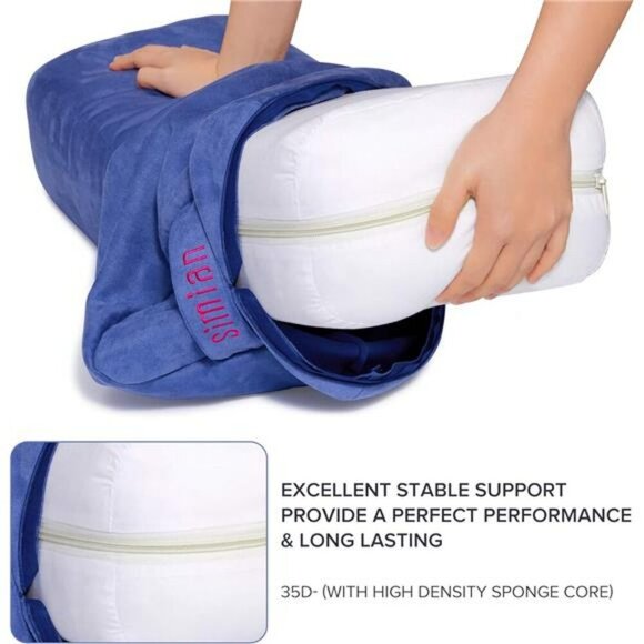 Simian Rectangular Yoga Bolster Cushion Velvet Cover for Meditation Support - Picture 5 of 8